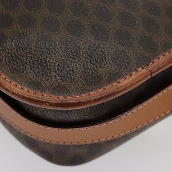 CELINE Macadam Canvas Shoulder Bag Pvc Leather Brown Gold - Picture 10 of 16